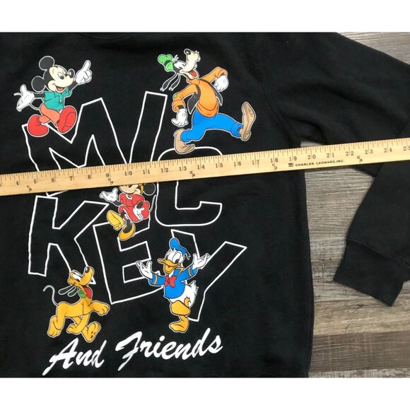 Disney Mickey and Friends Womens Medium Black Crewneck Sweatshirt Pullover - Picture 3 of 4